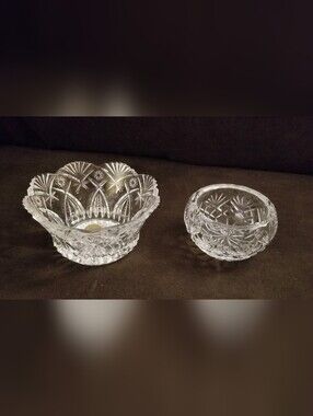 Vintage Genuine Clear Lead Crystal Candy & Trinker Bowls - Gorgeous!!
